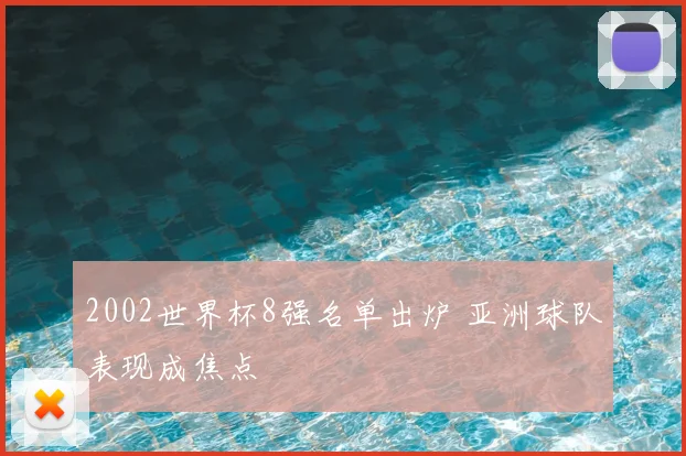 2002世界杯8强名单出炉 亚洲球队表现成焦点